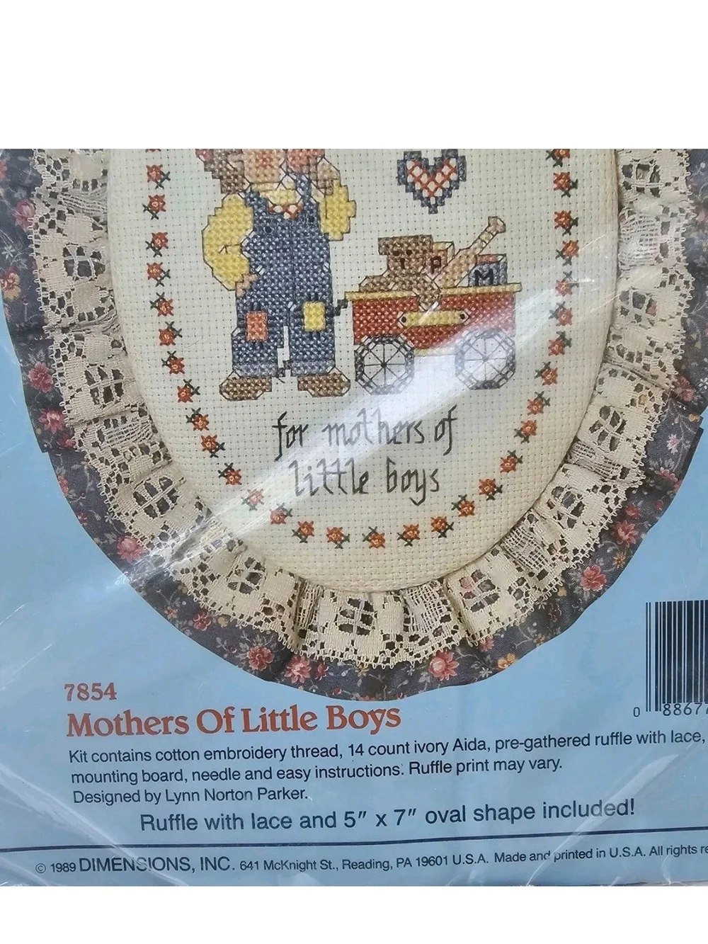 Stitchables Mother's of Little Boys Cross Stitch Kit #7854 1989 Oval 5